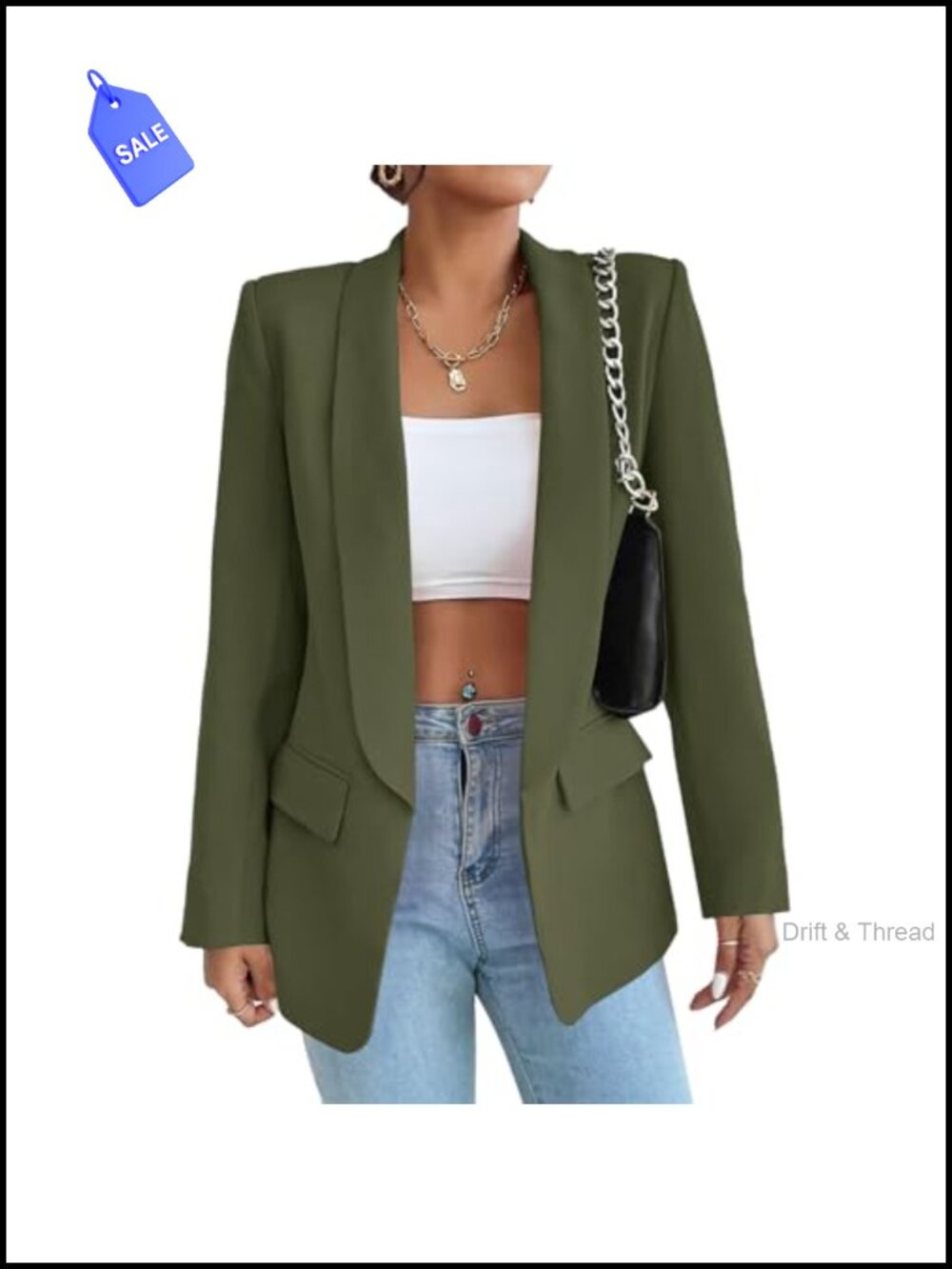 Women's Casual Blazer Long Sleeve Open Front Shawl Collar Slim Fit Work Office